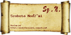 Szobota Noémi névjegykártya